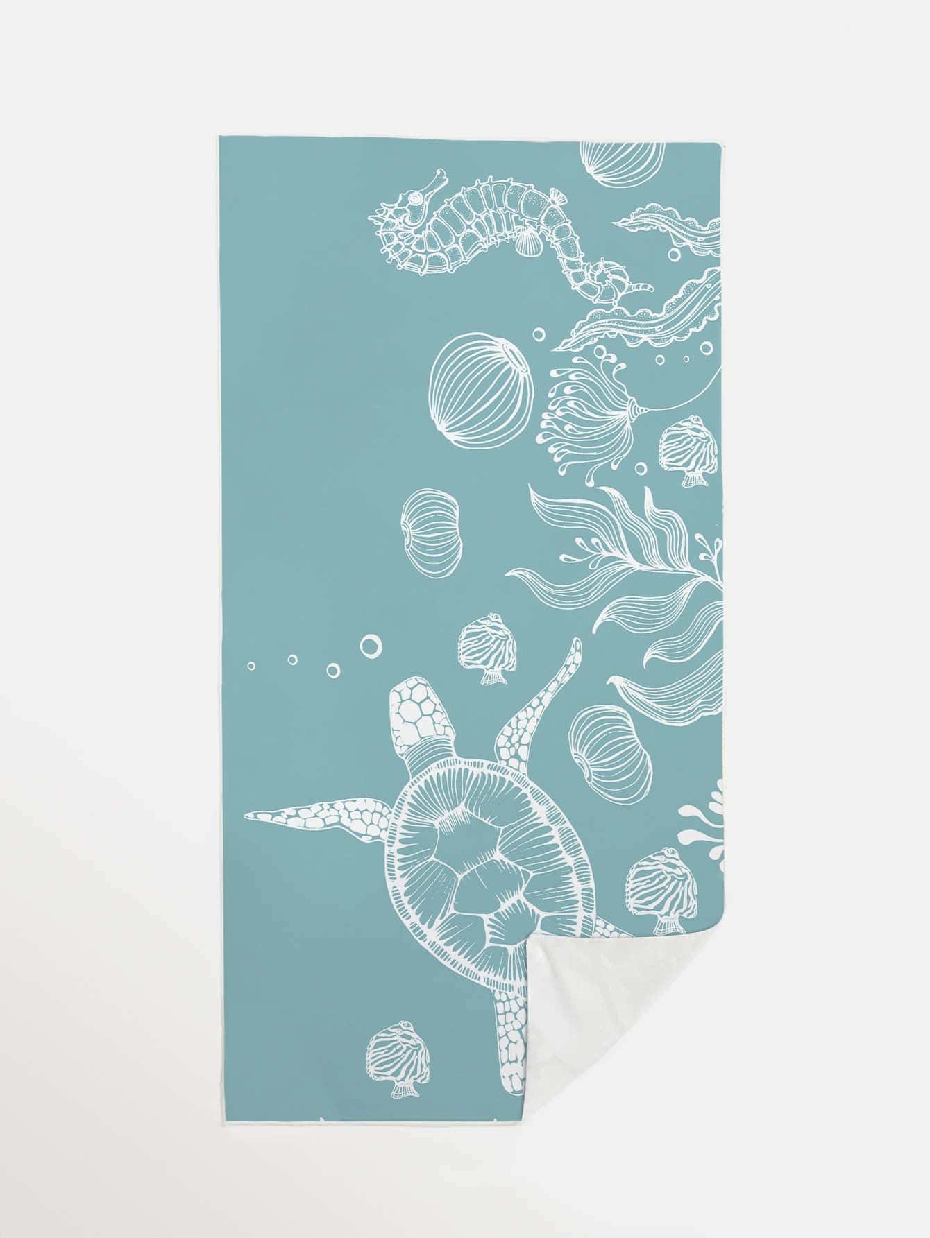 Turtle Pattern Beach Towel