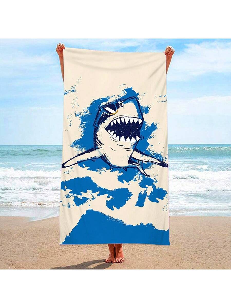 Shark Print Beach Towel