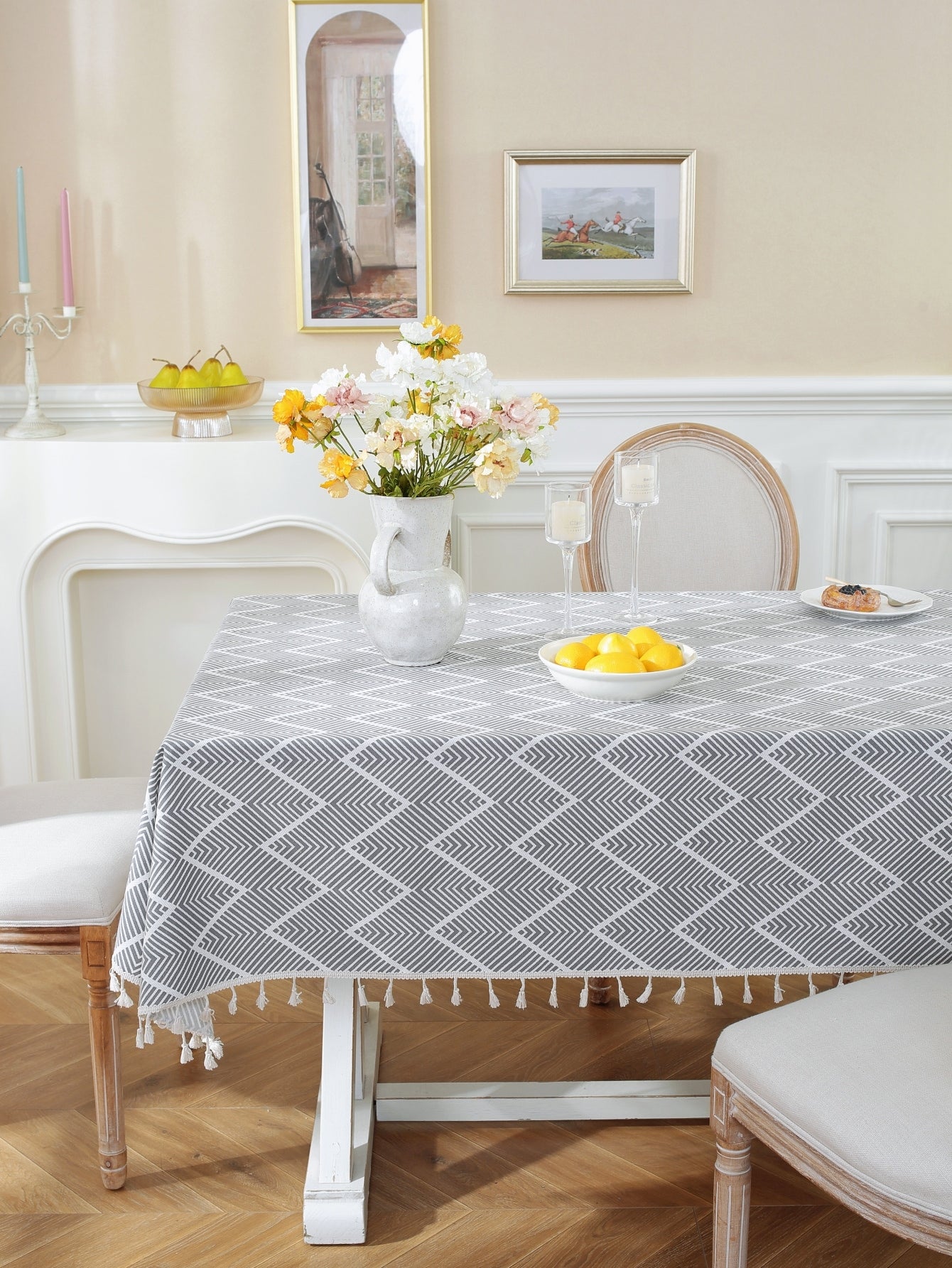 Bohemian style geometric tablecloth