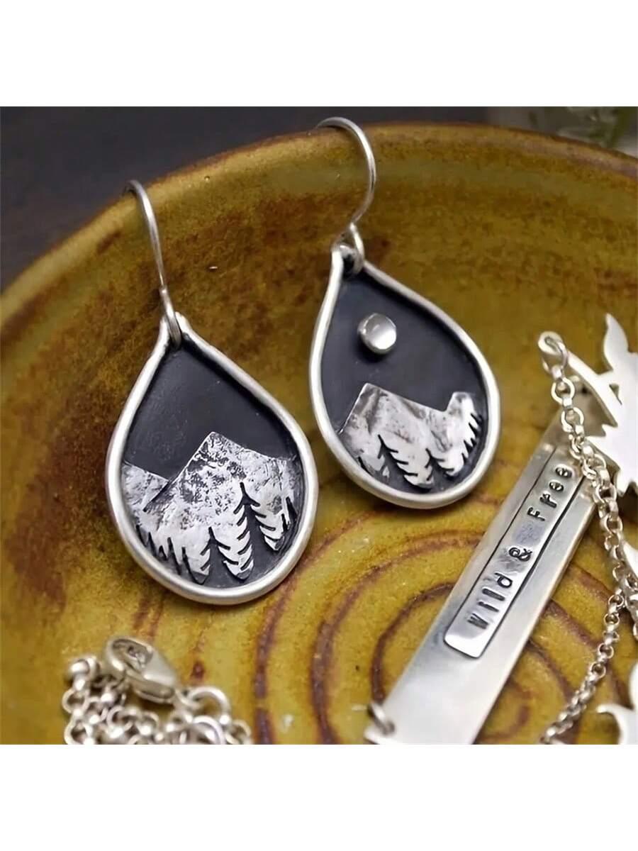Vintage Mountain Shaped Dangle Earrings