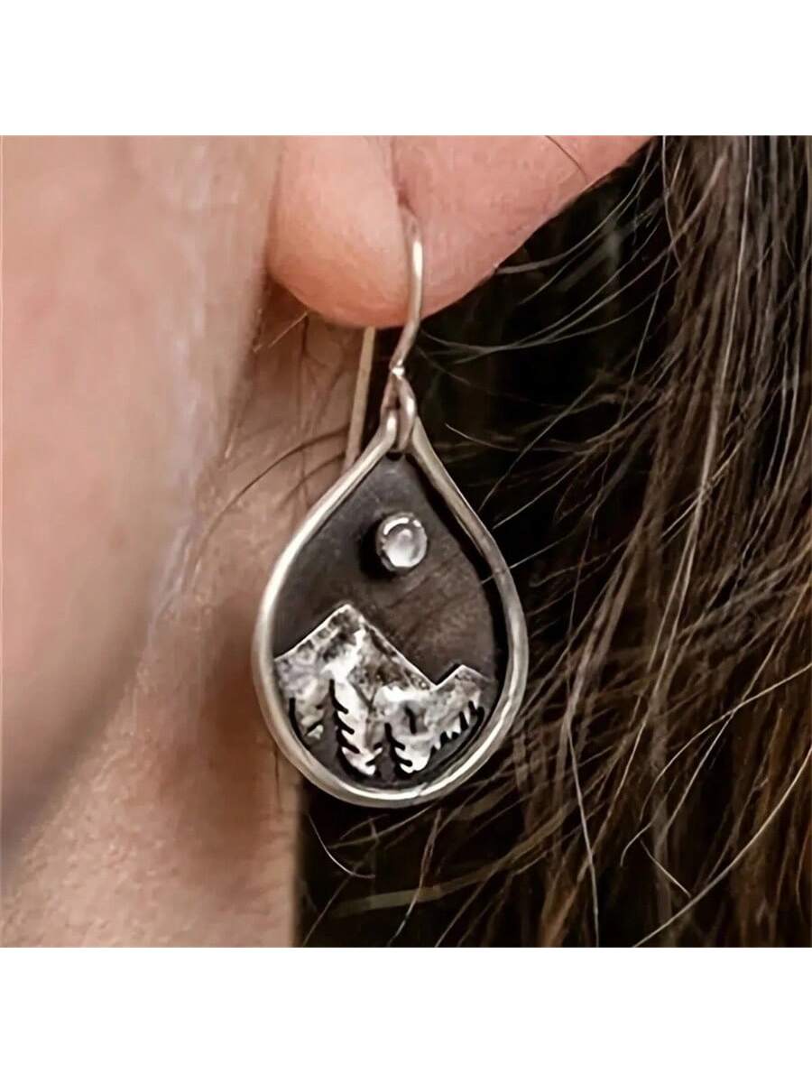 Vintage Mountain Shaped Dangle Earrings