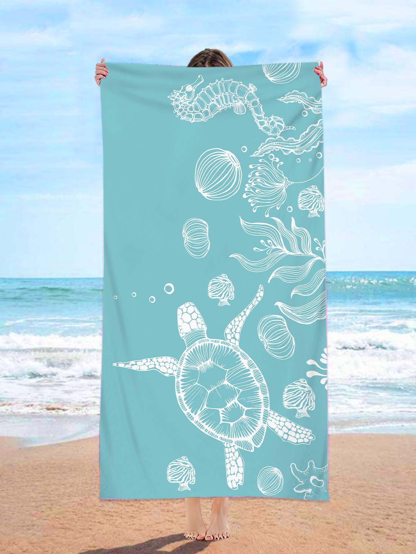 Turtle Pattern Beach Towel