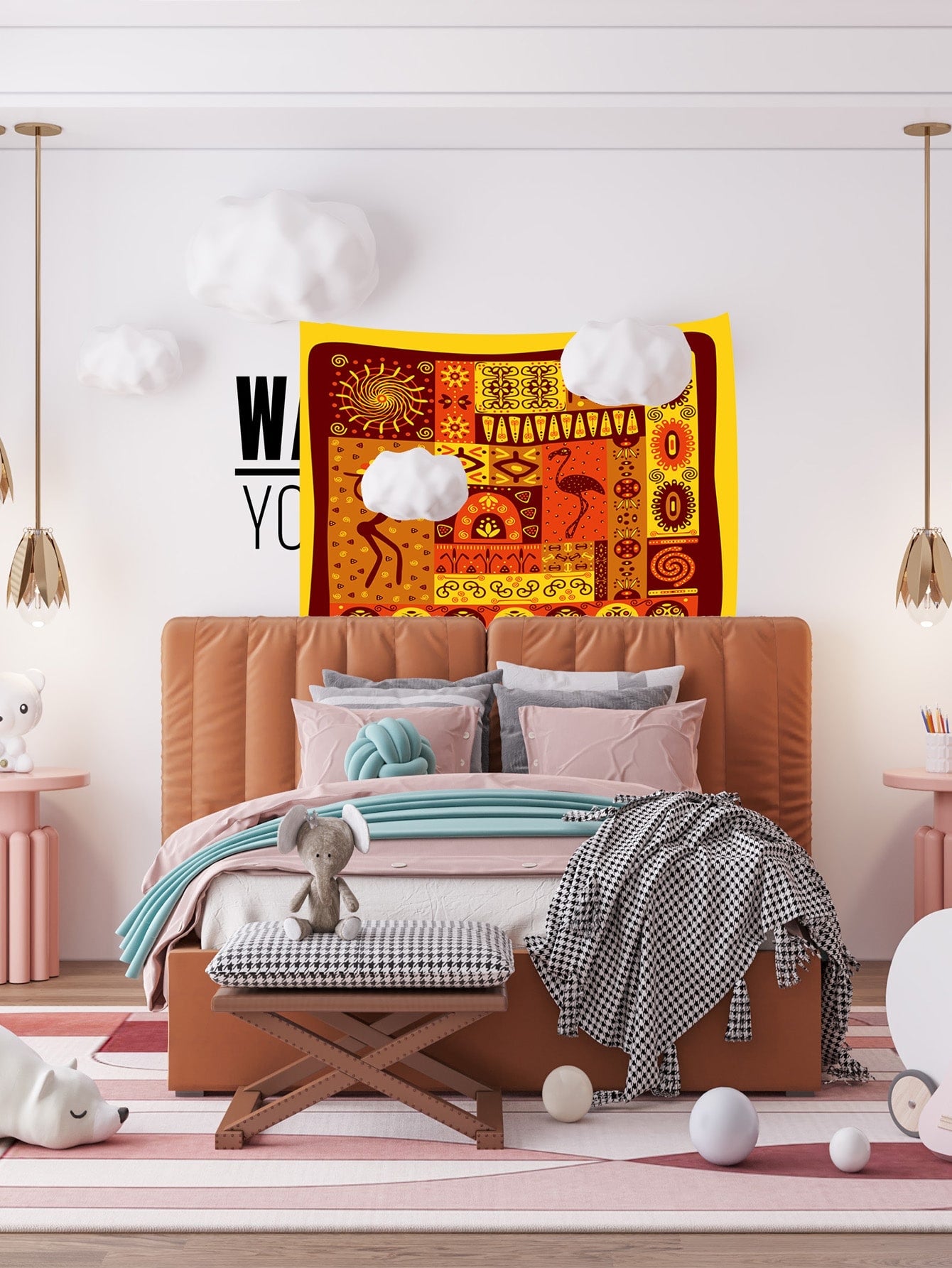 Tribal Pattern Wool Tapestry