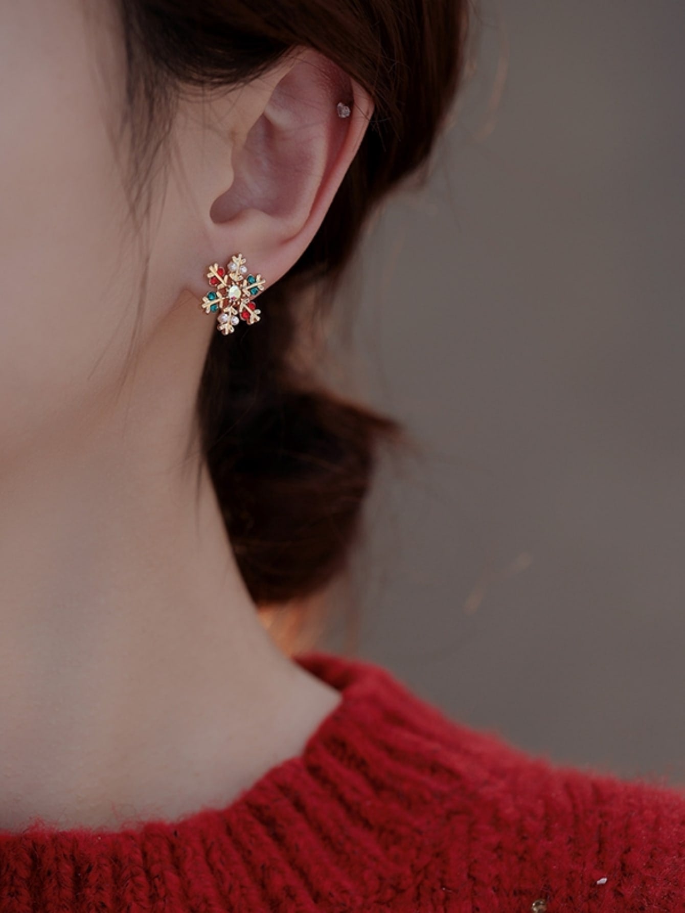 Christmas Series Earrings - Deer and Snowflake