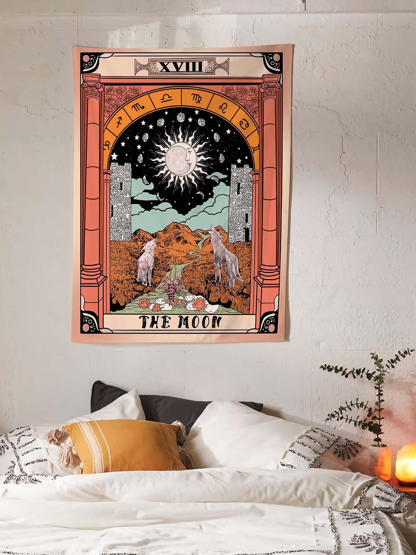 Sun & Wolf Pattern Tapestry