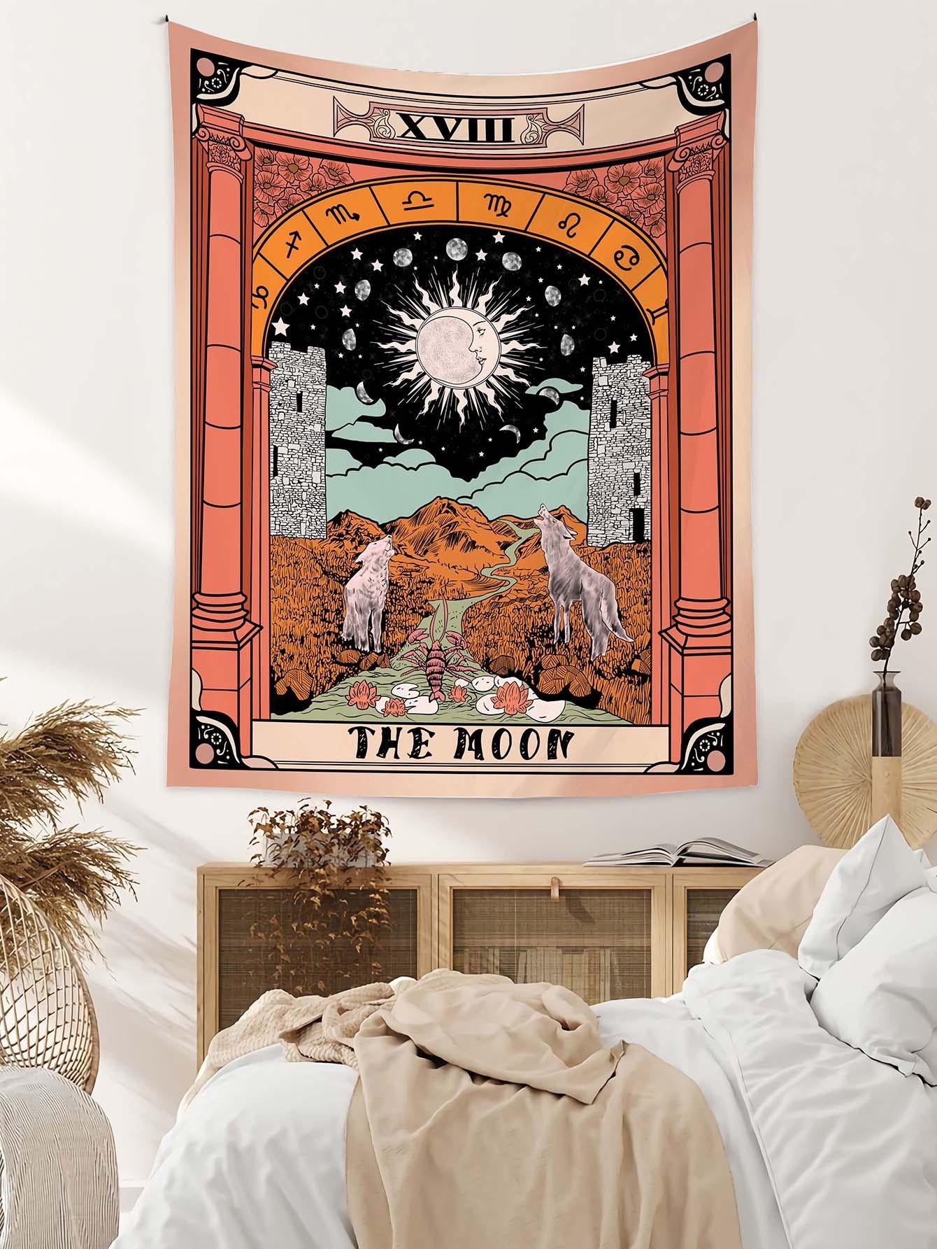 Sun & Wolf Pattern Tapestry
