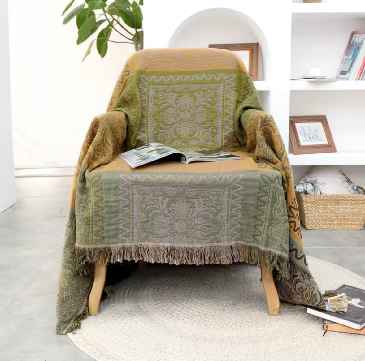 Cotton Jacquard Boho Blanket