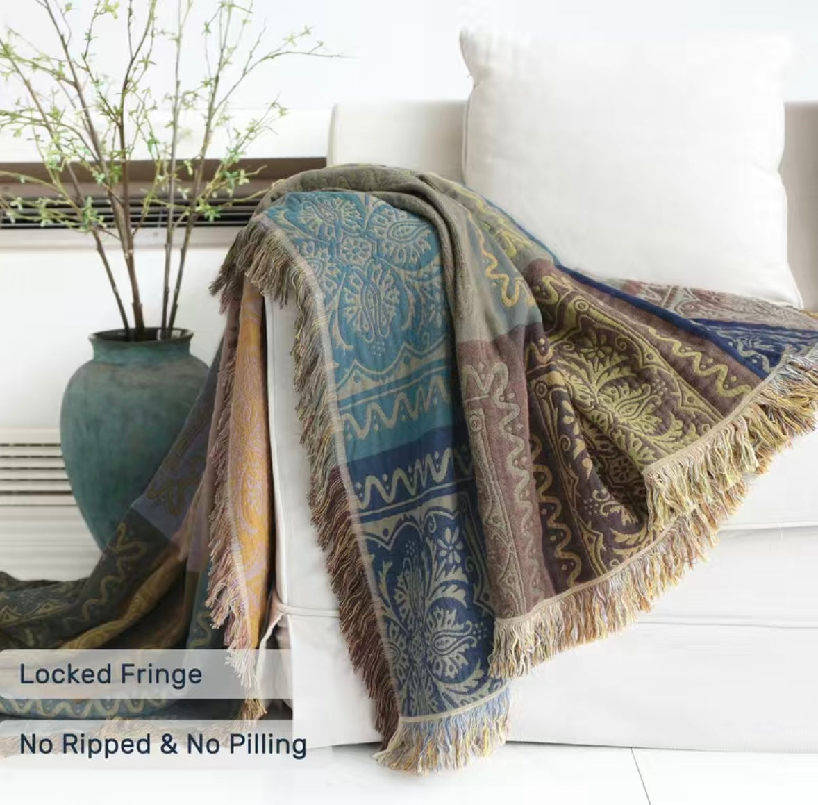 Cotton Jacquard Boho Blanket