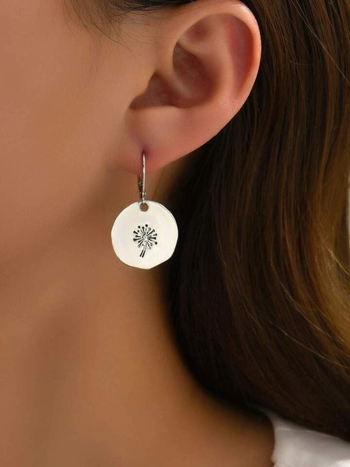 Vintage Round Dandelion Earrings