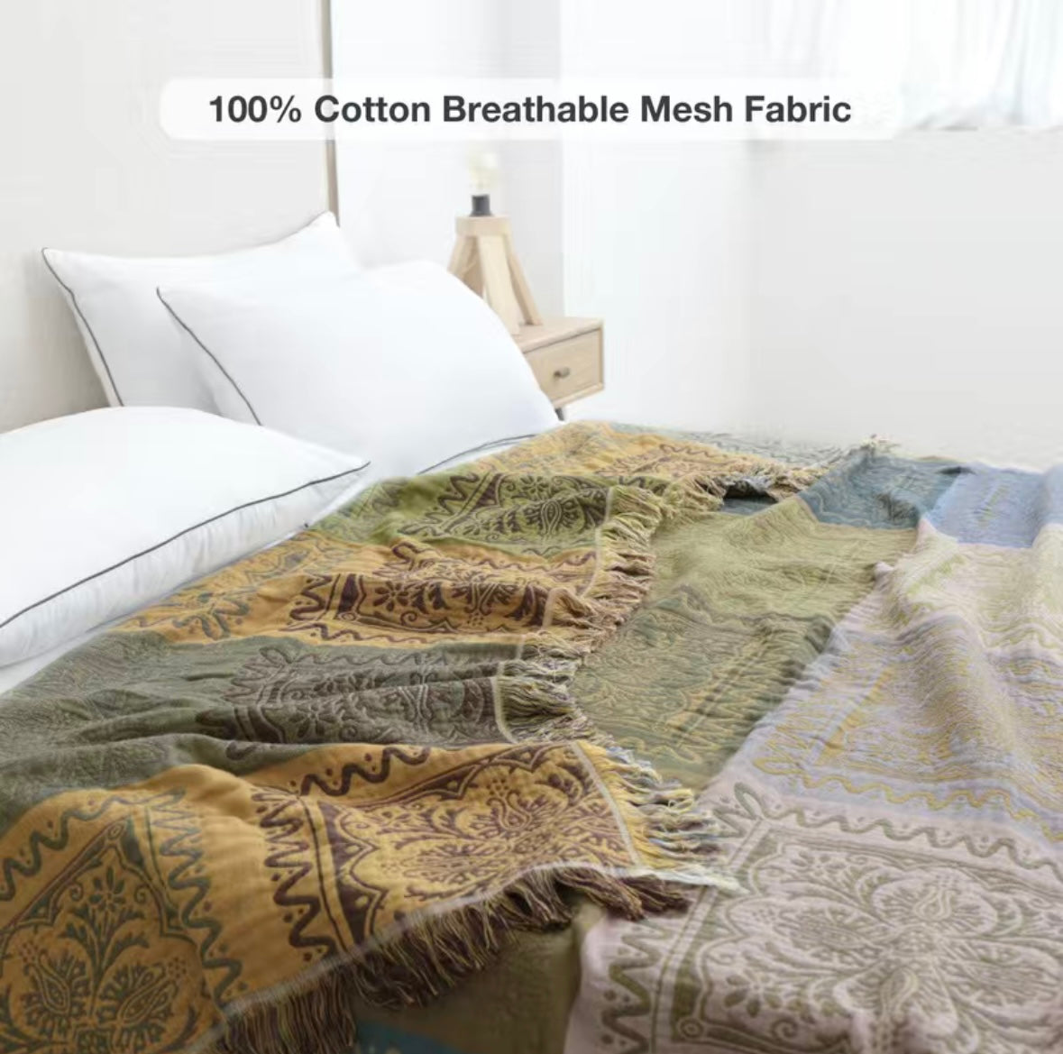 Cotton Jacquard Boho Blanket