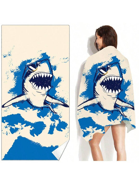 Shark Print Beach Towel