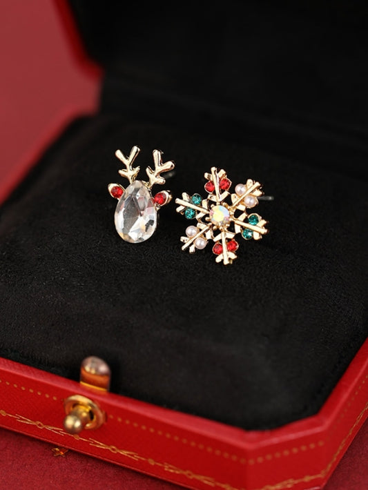 Christmas Series Earrings - Deer and Snowflake