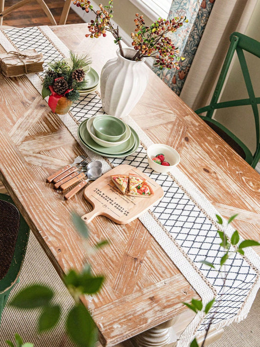 Rhombus Tassel Table Runner