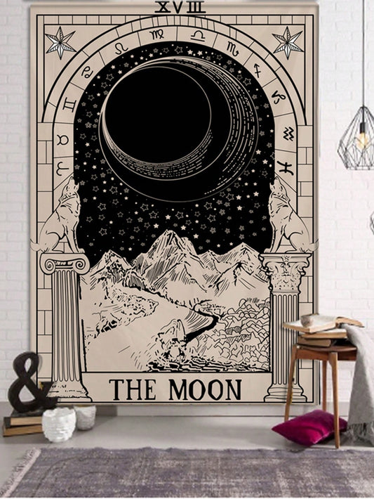 Moon & Mountain Pattern Tapestry