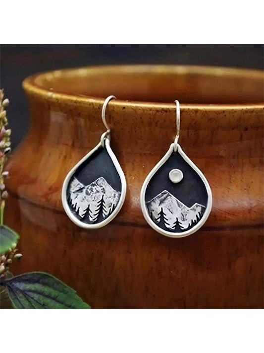 Vintage Mountain Shaped Dangle Earrings