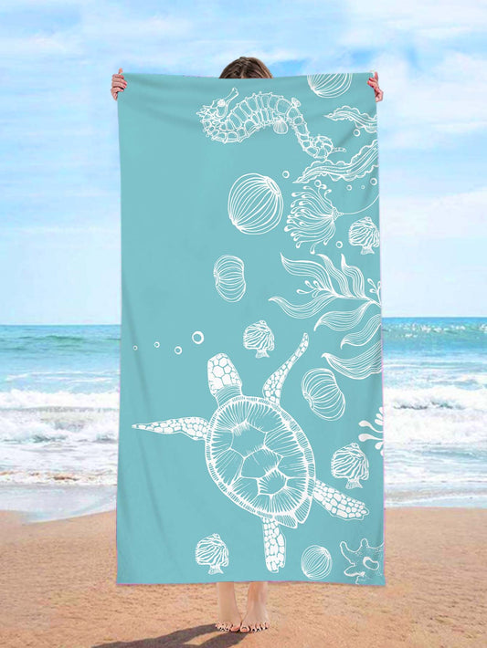 Turtle Pattern Beach Towel